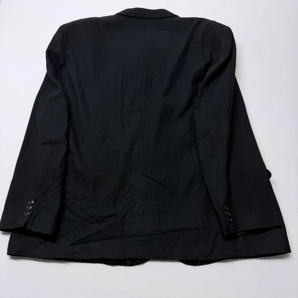 Alexander Lloyd Mens Black Wool Crepe Blazer Sport Coat 54L Made in USA